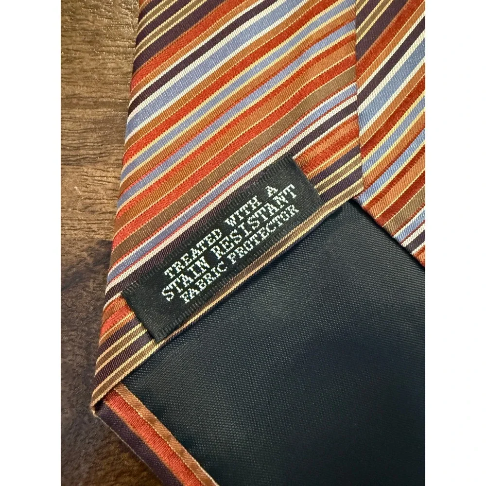 Set of THREE Geoffrey Beene 100% Silk Ties Diagonal Stripe Blue Brown Green Red